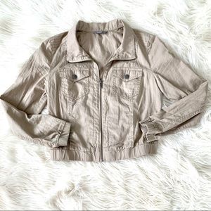 Rubbish Moto Jacket, Taupe/Nude/Tan, Size M